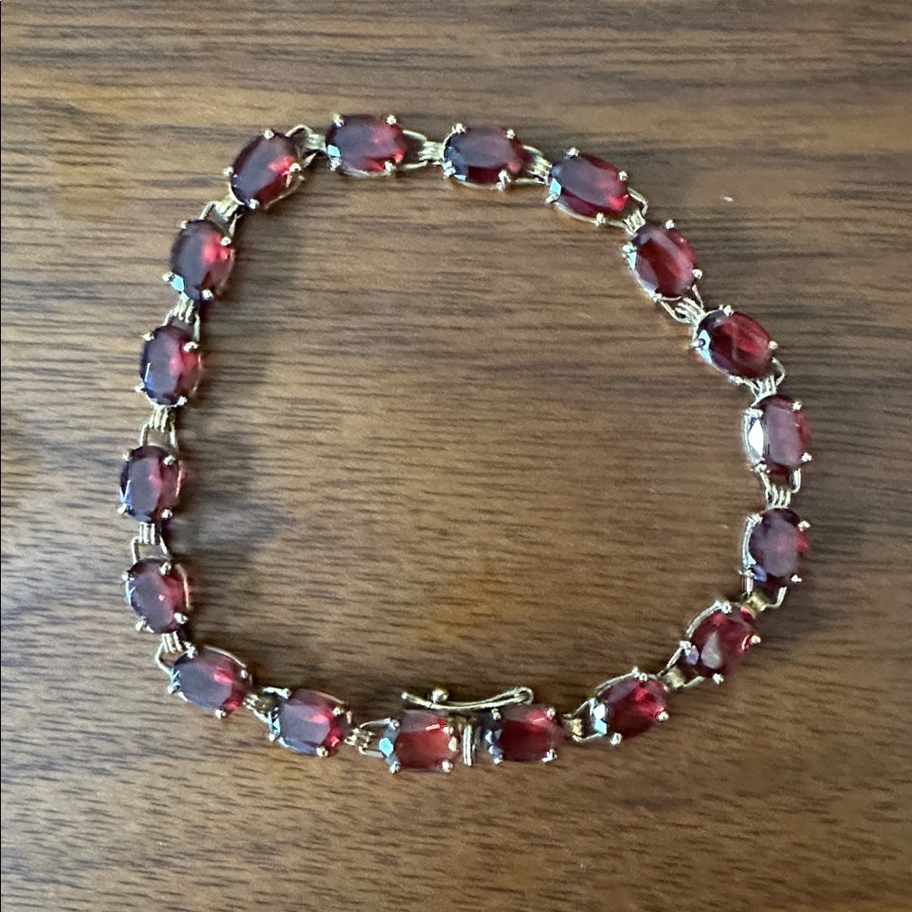 Elegant Red Gemstone Bracelet